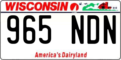 WI license plate 965NDN