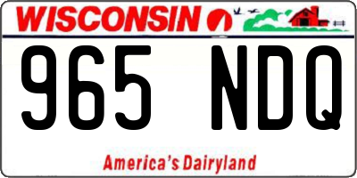 WI license plate 965NDQ