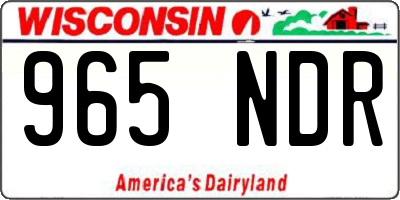 WI license plate 965NDR