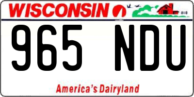 WI license plate 965NDU