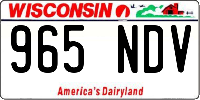 WI license plate 965NDV