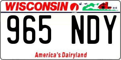 WI license plate 965NDY