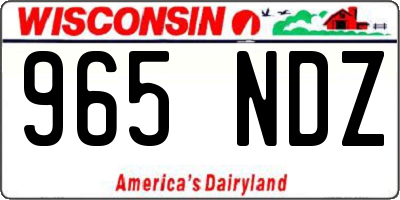 WI license plate 965NDZ