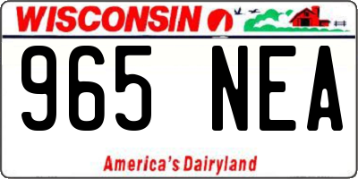 WI license plate 965NEA
