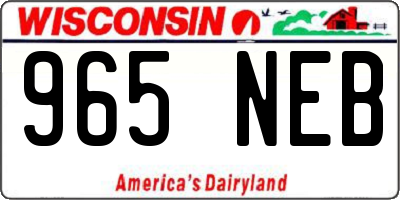 WI license plate 965NEB