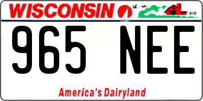 WI license plate 965NEE