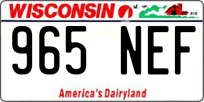 WI license plate 965NEF