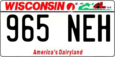 WI license plate 965NEH