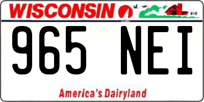 WI license plate 965NEI