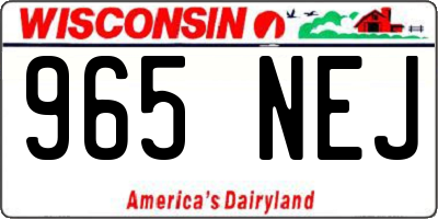 WI license plate 965NEJ