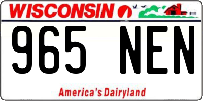 WI license plate 965NEN