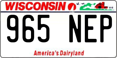 WI license plate 965NEP