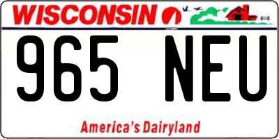 WI license plate 965NEU