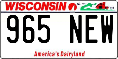WI license plate 965NEW