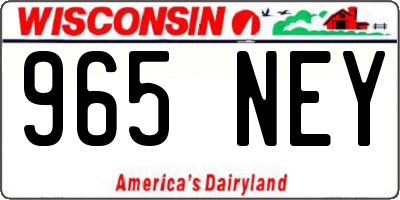 WI license plate 965NEY