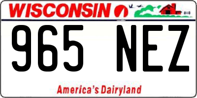 WI license plate 965NEZ