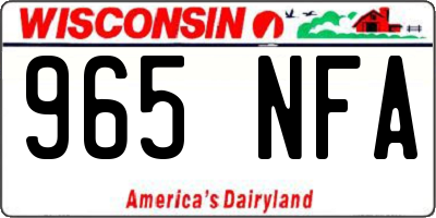 WI license plate 965NFA