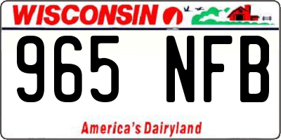 WI license plate 965NFB