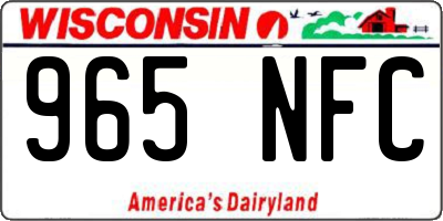 WI license plate 965NFC