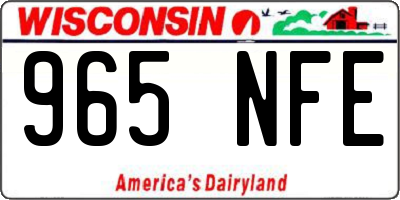WI license plate 965NFE
