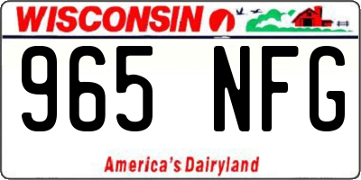 WI license plate 965NFG