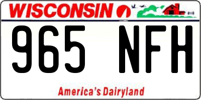 WI license plate 965NFH