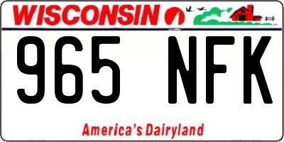 WI license plate 965NFK