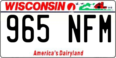 WI license plate 965NFM