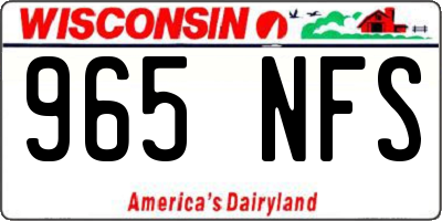 WI license plate 965NFS