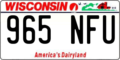 WI license plate 965NFU
