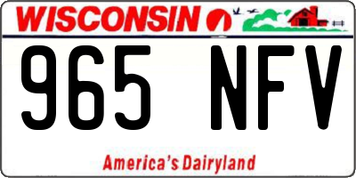 WI license plate 965NFV