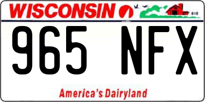 WI license plate 965NFX