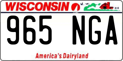 WI license plate 965NGA