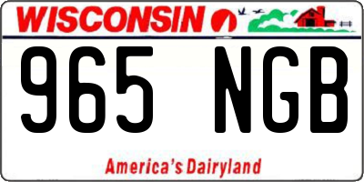 WI license plate 965NGB