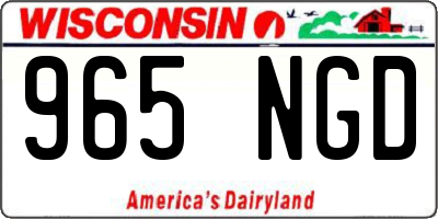 WI license plate 965NGD