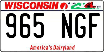WI license plate 965NGF