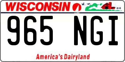 WI license plate 965NGI