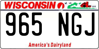 WI license plate 965NGJ