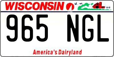 WI license plate 965NGL