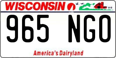 WI license plate 965NGO
