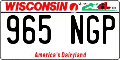 WI license plate 965NGP