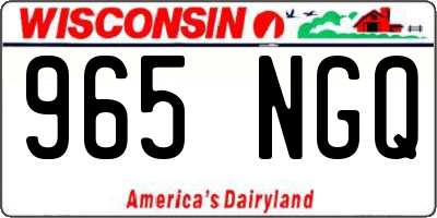 WI license plate 965NGQ