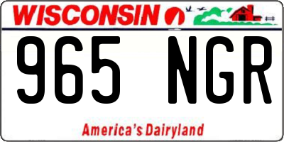 WI license plate 965NGR