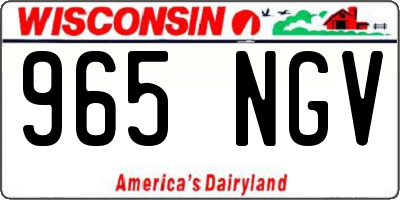 WI license plate 965NGV