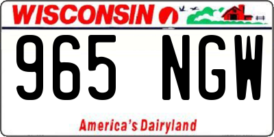 WI license plate 965NGW