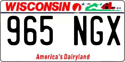 WI license plate 965NGX