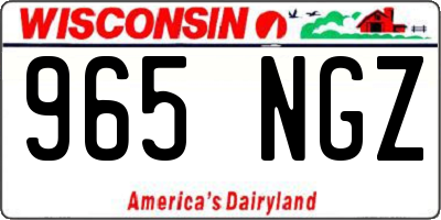 WI license plate 965NGZ