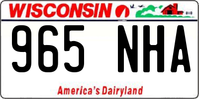 WI license plate 965NHA