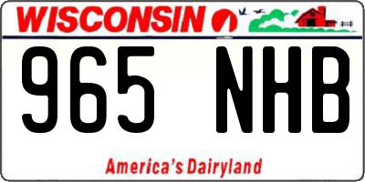 WI license plate 965NHB