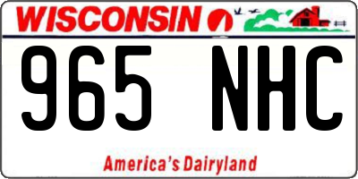 WI license plate 965NHC